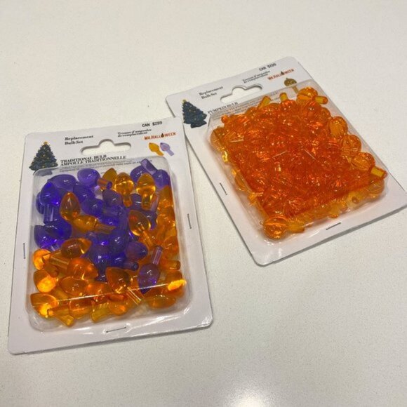 2 Packs Halloween Plastic Mini Light Bulbs Covers Trees Pumpkins - Picture 2 of 4